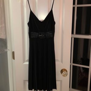 black dress with belt